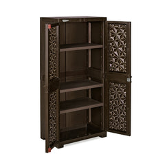 Nilkamal Freedom Mini Medium (FMM) Star Plastic Storage Cabinet (Weathered Brown & Biscuit)