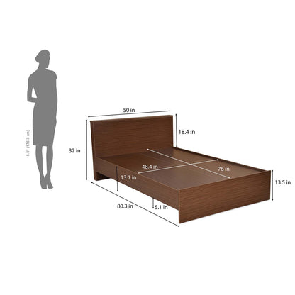 Nilkamal Arthur Plus Double Bed (Legno Oak Dark)