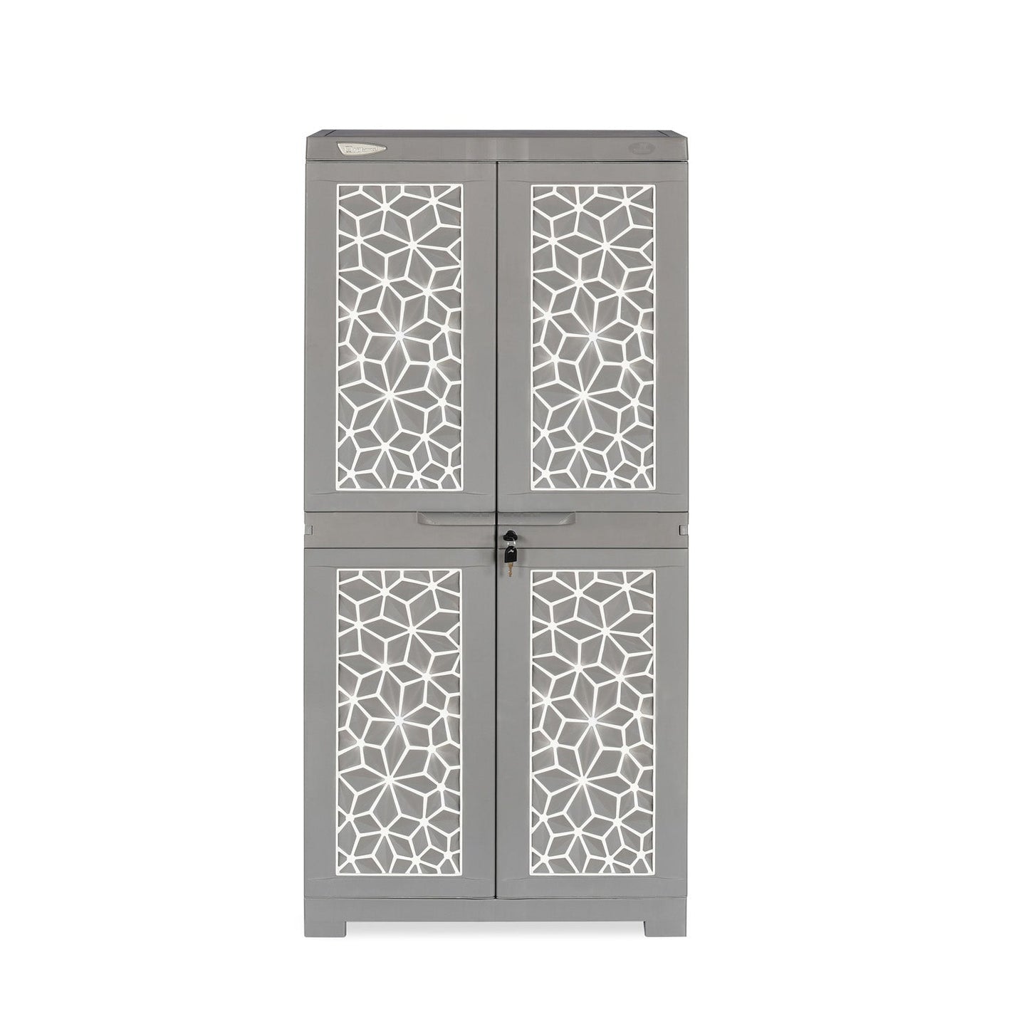 Nilkamal Freedom Mini Medium (FMM) Star Plastic Storage Cabinet (Haze Grey & Milky White)