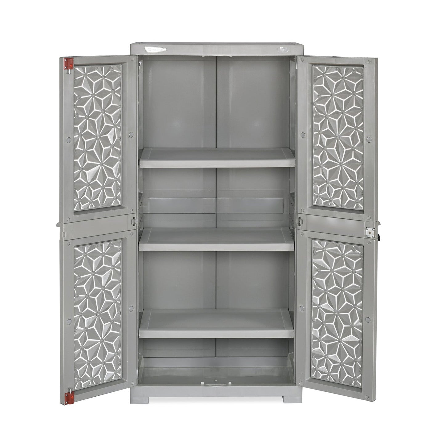 Nilkamal Freedom Mini Medium (FMM) Star Plastic Storage Cabinet (Haze Grey & Milky White)
