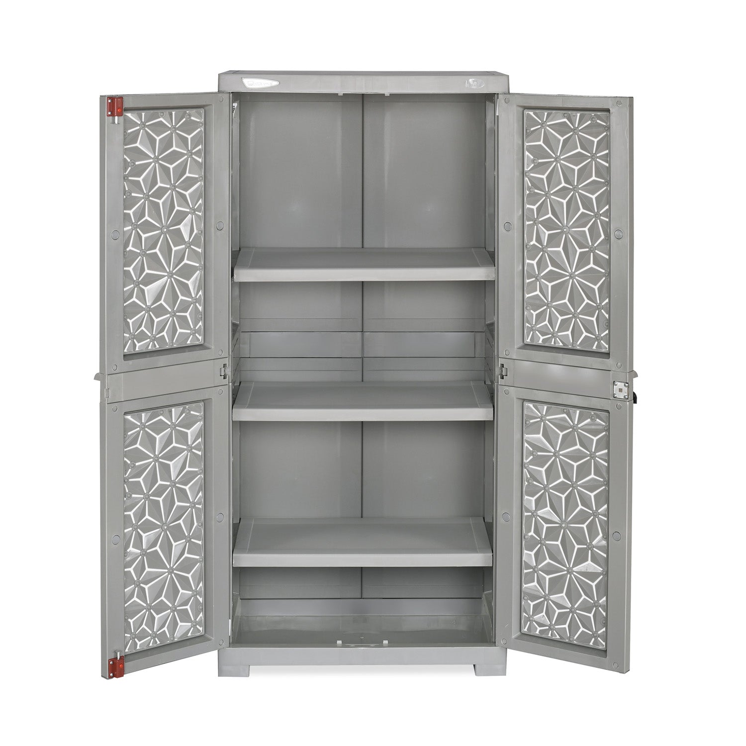 Nilkamal Freedom Mini Medium (FMM) Star Plastic Storage Cabinet (Haze Grey & Milky White)