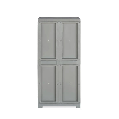 Nilkamal Freedom Mini Medium (FMM) Star Plastic Storage Cabinet (Haze Grey & Milky White)