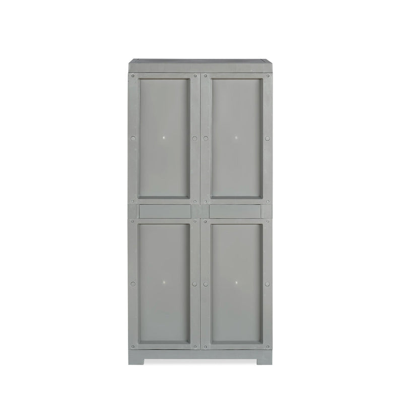 Nilkamal Freedom Mini Medium (FMM) Star Plastic Storage Cabinet (Haze Grey & Milky White)