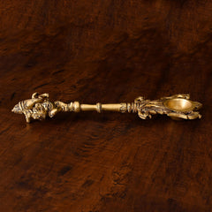 Brass Dancing Ganesha Ahuti Spoon (10.5 Inch)