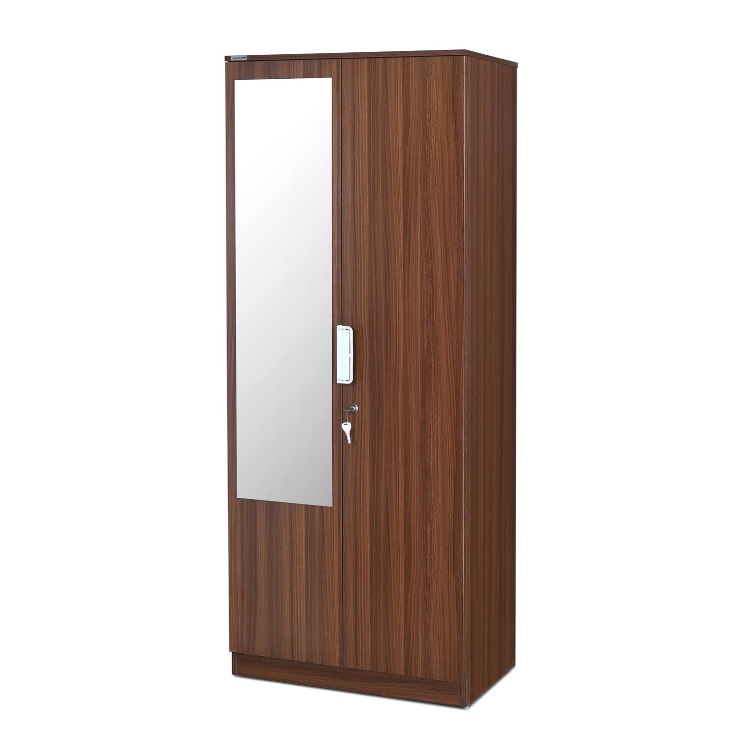 Nilkamal Joyce 2 Door Wardrobe With Mirror (Classic Walnut)