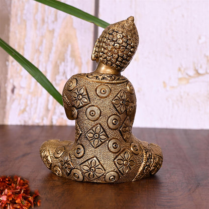 Brass Thinking Buddha Statue (6 Inch)