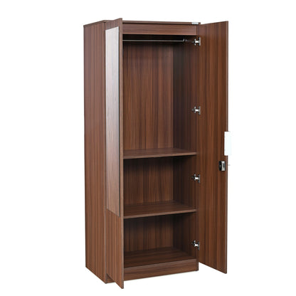 Nilkamal Joyce 2 Door Wardrobe With Mirror (Classic Walnut)