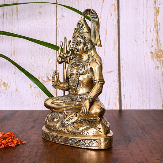 Brass Lord Shiva Idol (9 Inch)