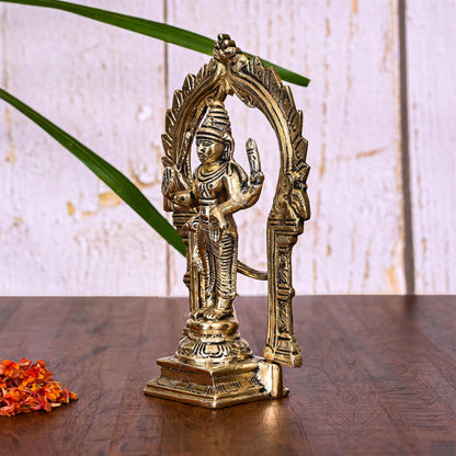 Brass Lord Murugan/Kartikeya Frame Idol (6.5 Inch)