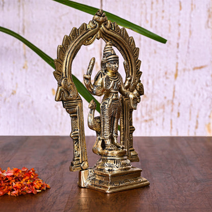 Brass Lord Murugan/Kartikeya Frame Idol (6.5 Inch)