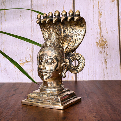 Brass Narmadeshwar Mahadev Idol (9.5 Inch)