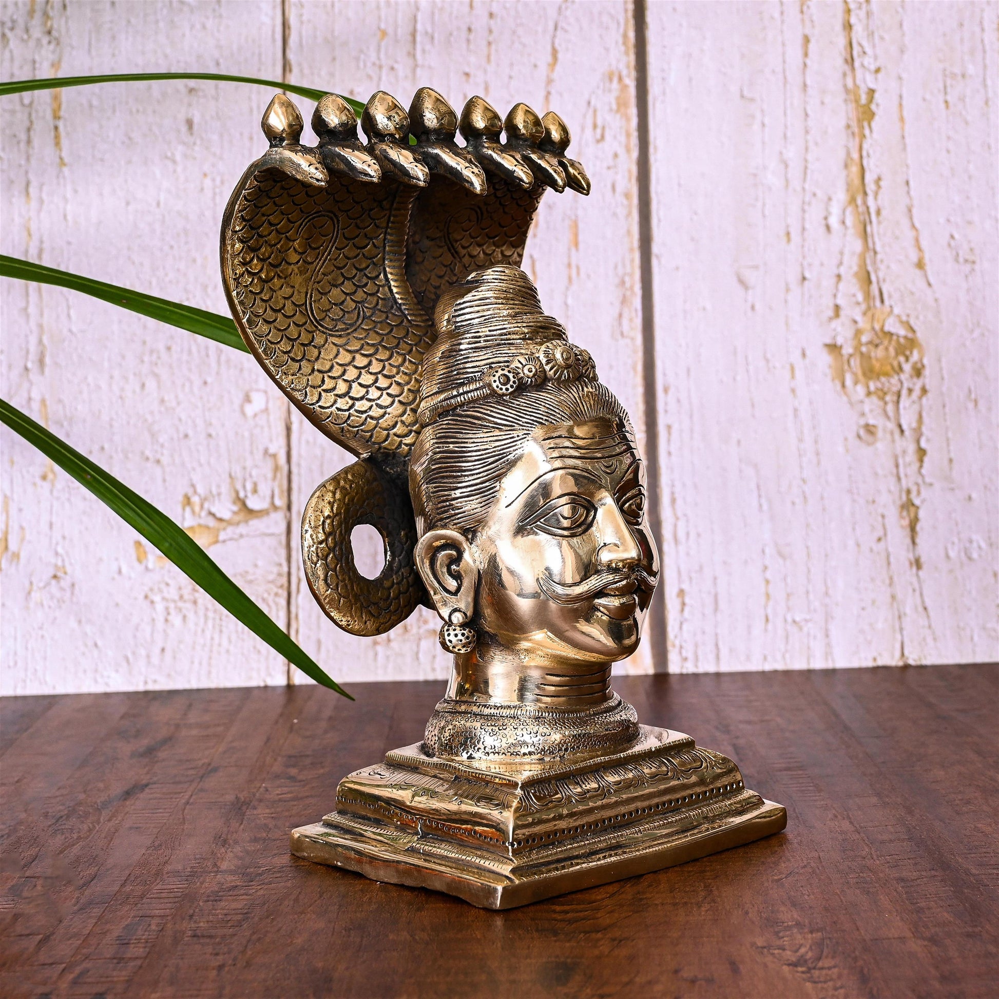Brass Narmadeshwar Mahadev Idol (9.5 Inch)