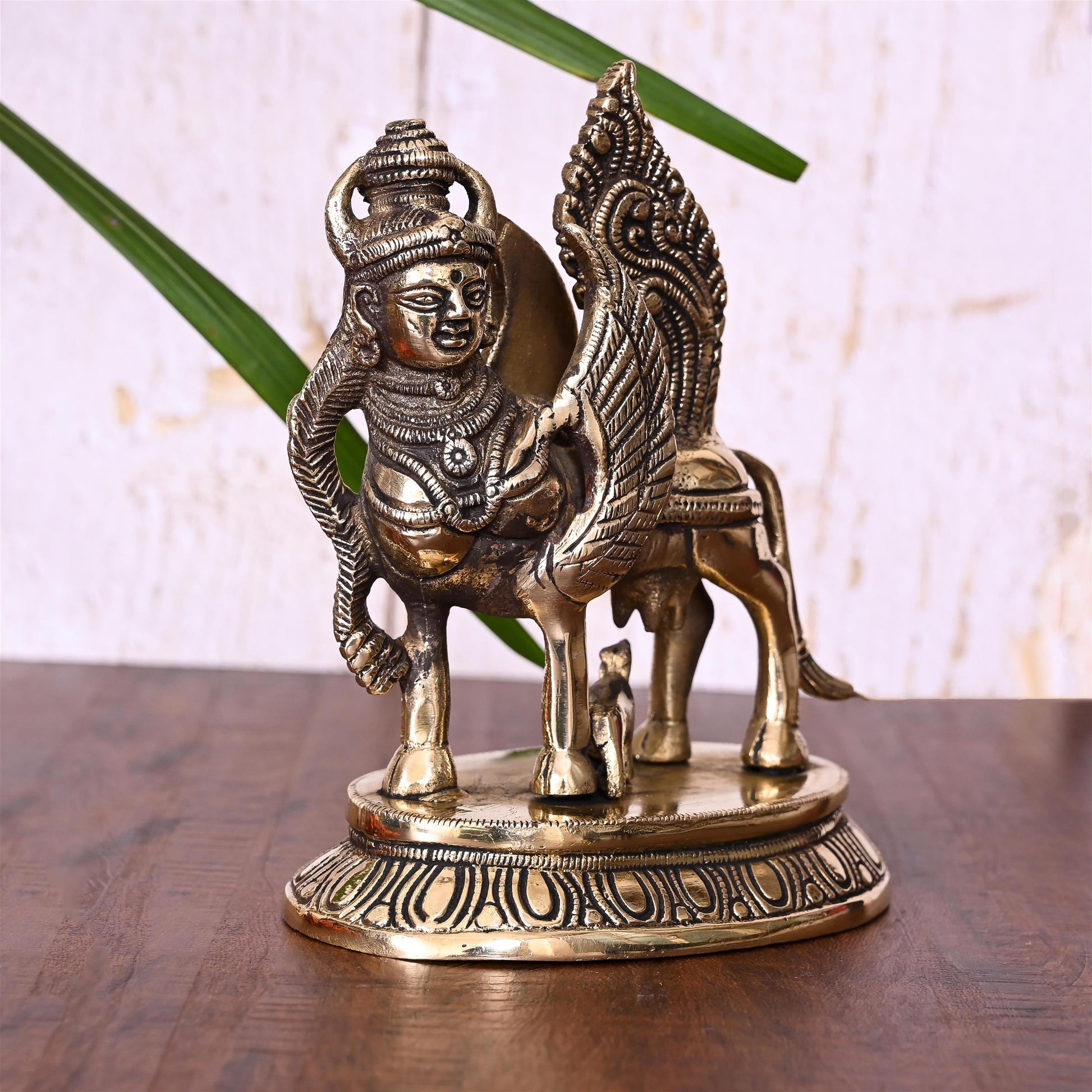 Brass Kamdhenu Cow With Calf Idol