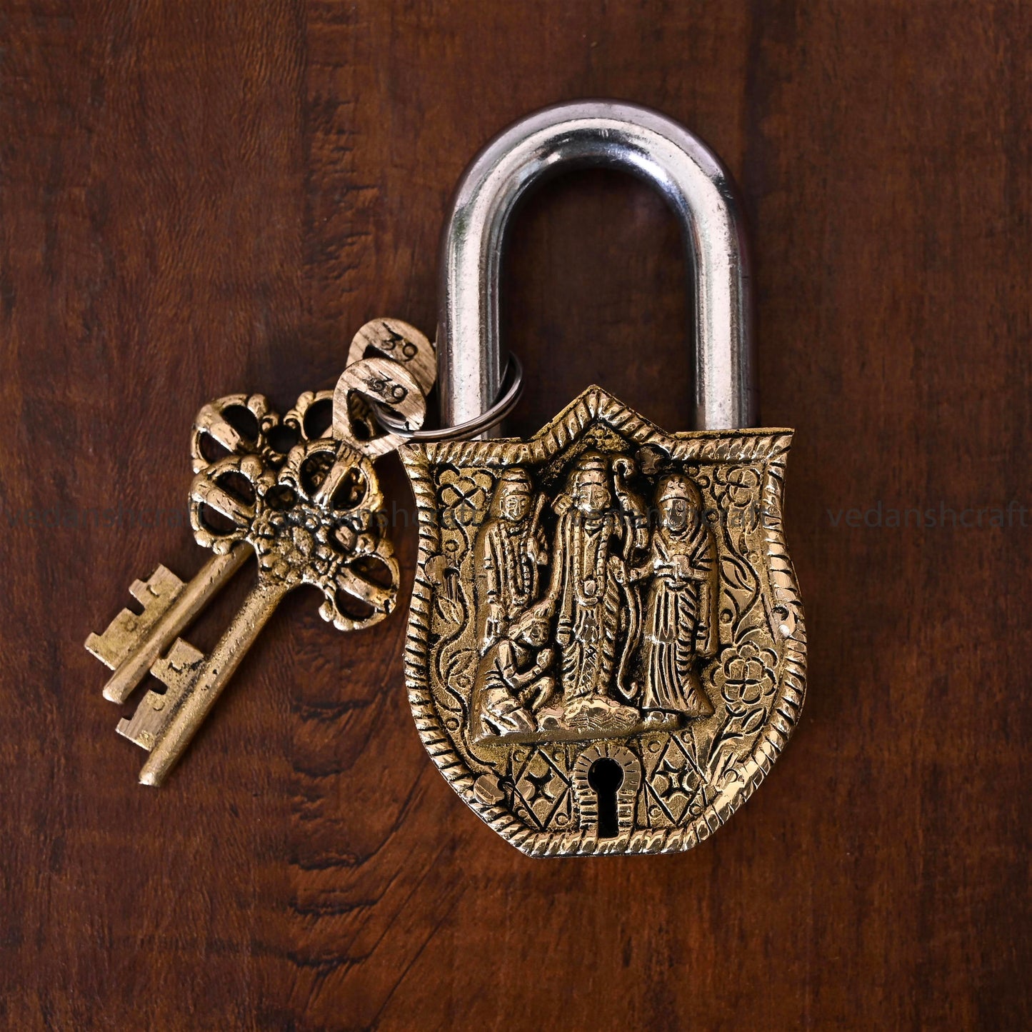 Brass Ram Darbar Door Lock (4.5 Inch)