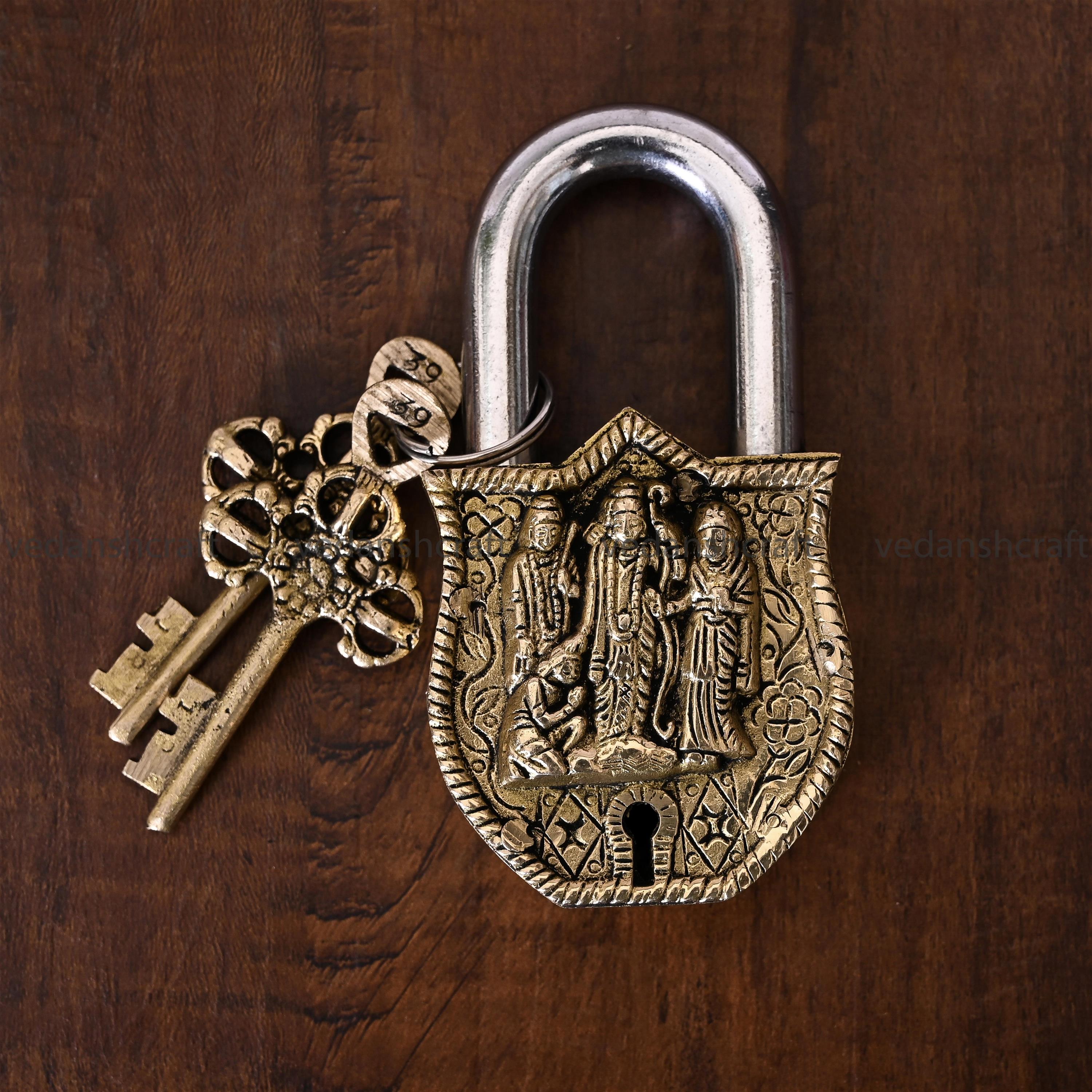 Brass Ram Darbar Door Lock (4.5 Inch)