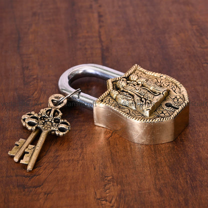 Brass Ram Darbar Door Lock (4.5 Inch)