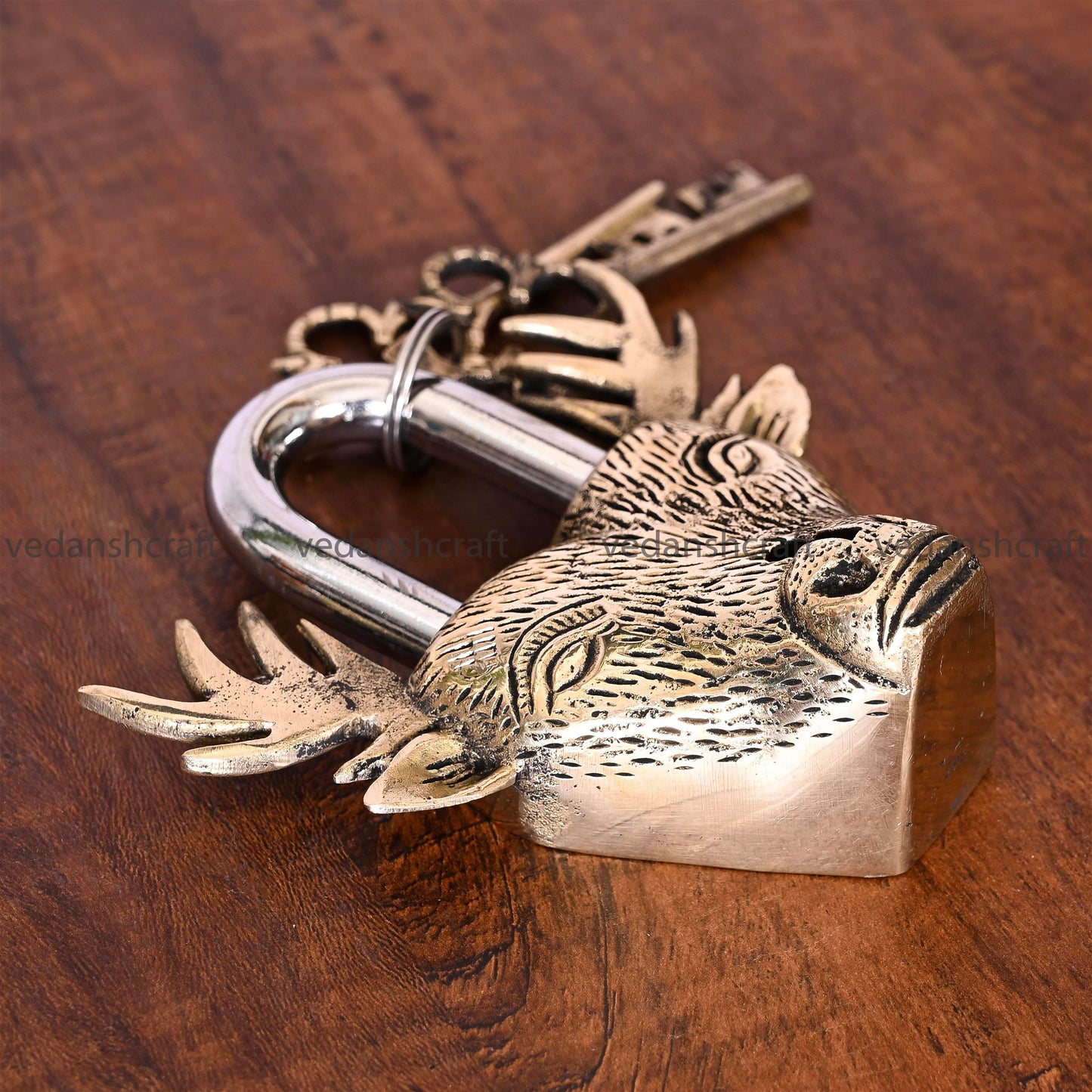 Brass Deer Face Door Lock (4.5 Inch)