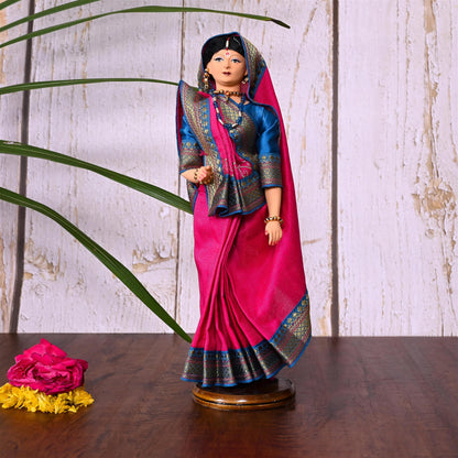 Handmade Rajasthani Doll In Banarasi Saree (10.5 Inch)