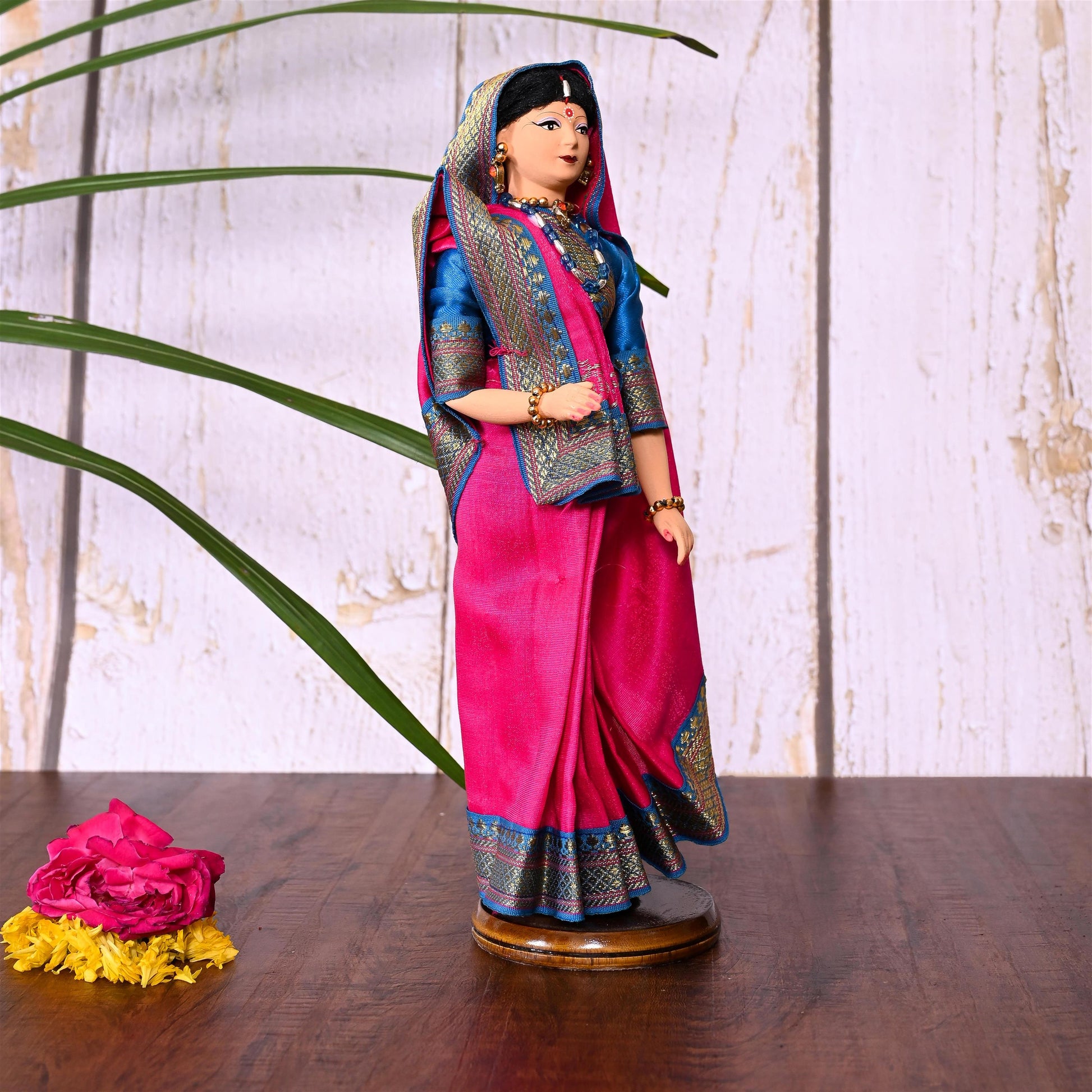 Handmade Rajasthani Doll In Banarasi Saree (10.5 Inch)