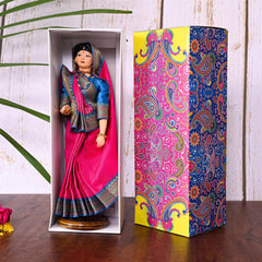 Handmade Rajasthani Doll In Banarasi Saree (10.5 Inch)