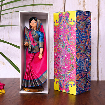 Handmade Rajasthani Doll In Banarasi Saree (10.5 Inch)