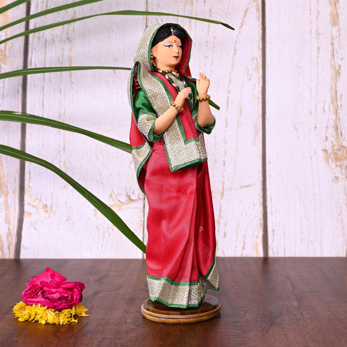 Handmade Rajasthani Doll In Banarasi Saree (10.5 Inch)