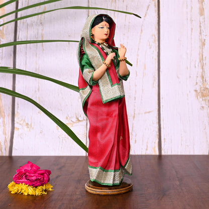 Handmade Rajasthani Doll In Banarasi Saree (10.5 Inch)