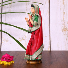 Handmade Rajasthani Doll In Banarasi Saree (10.5 Inch)
