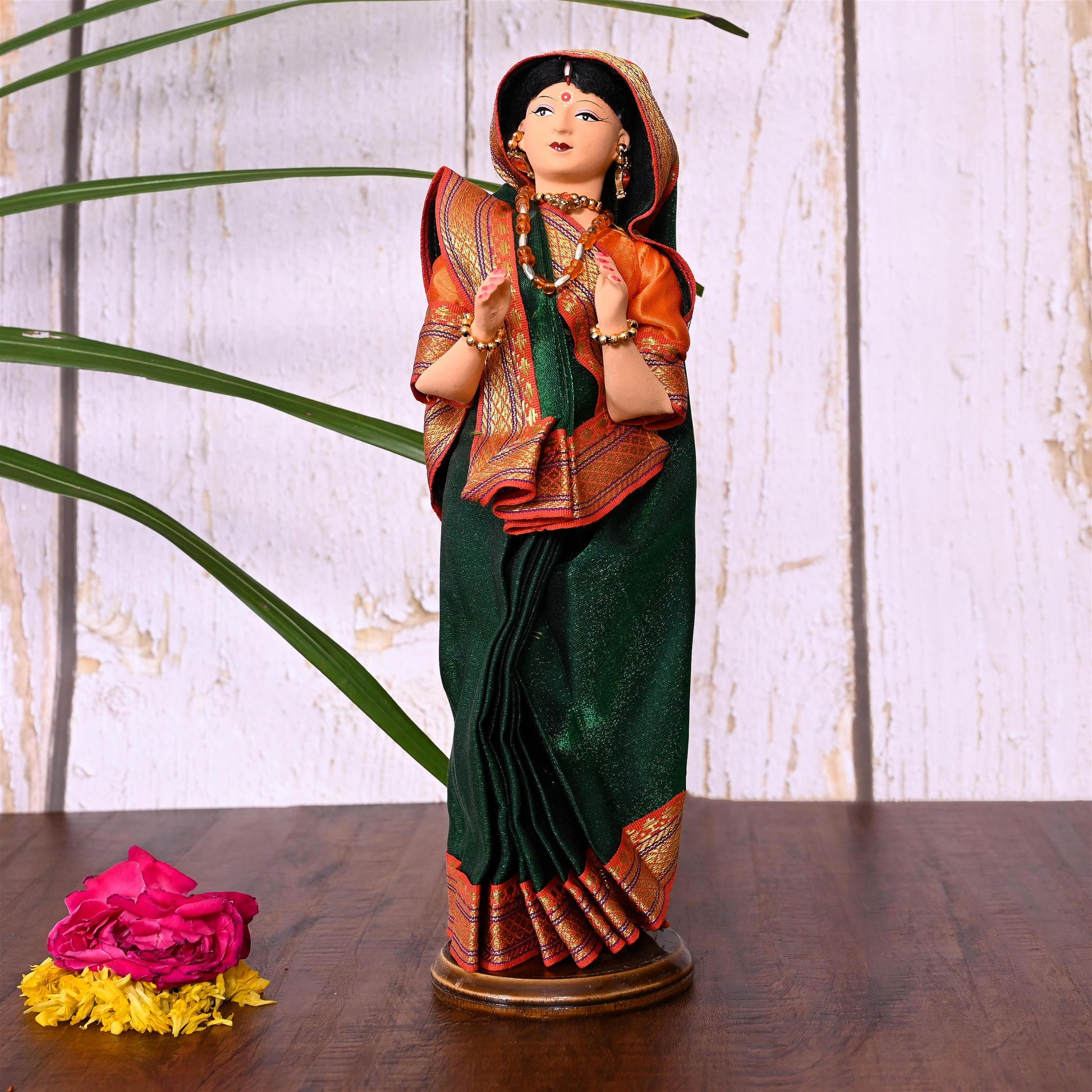 Handmade Rajasthani Doll In Banarasi Saree (10.5 Inch)