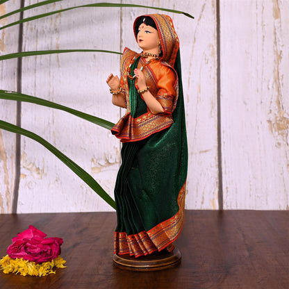 Handmade Rajasthani Doll In Banarasi Saree (10.5 Inch)