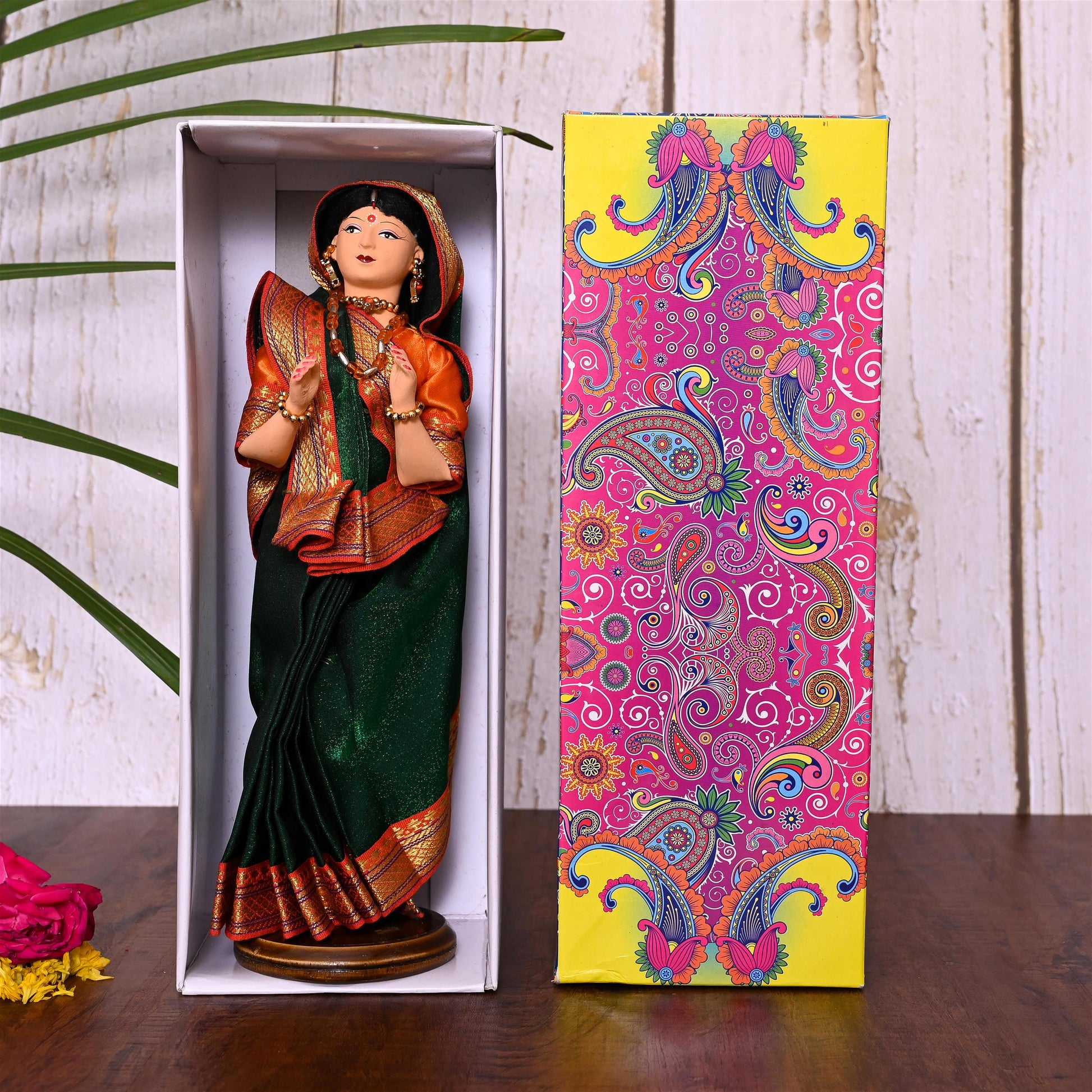 Handmade Rajasthani Doll In Banarasi Saree (10.5 Inch)
