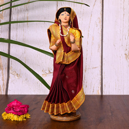 Handmade Rajasthani Doll In Banarasi Saree (10.5 Inch)