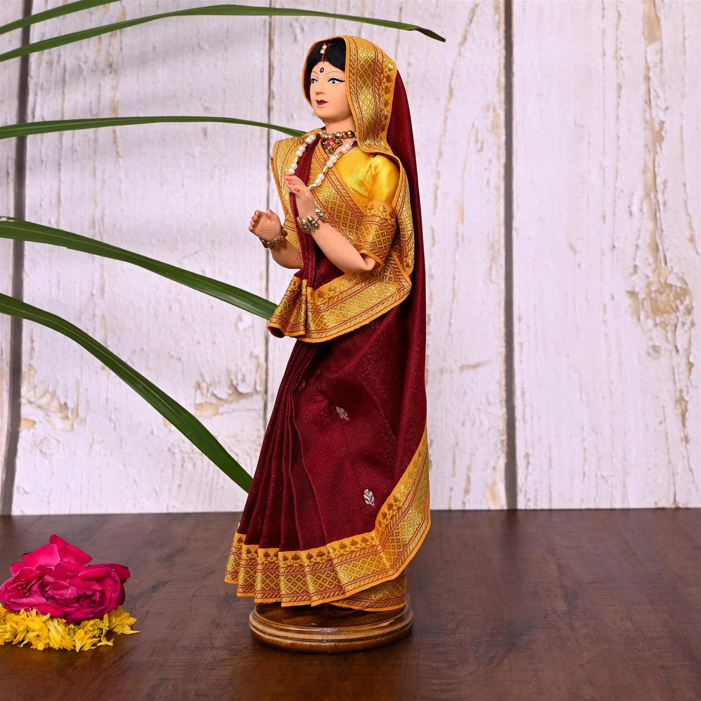 Handmade Rajasthani Doll In Banarasi Saree (10.5 Inch)