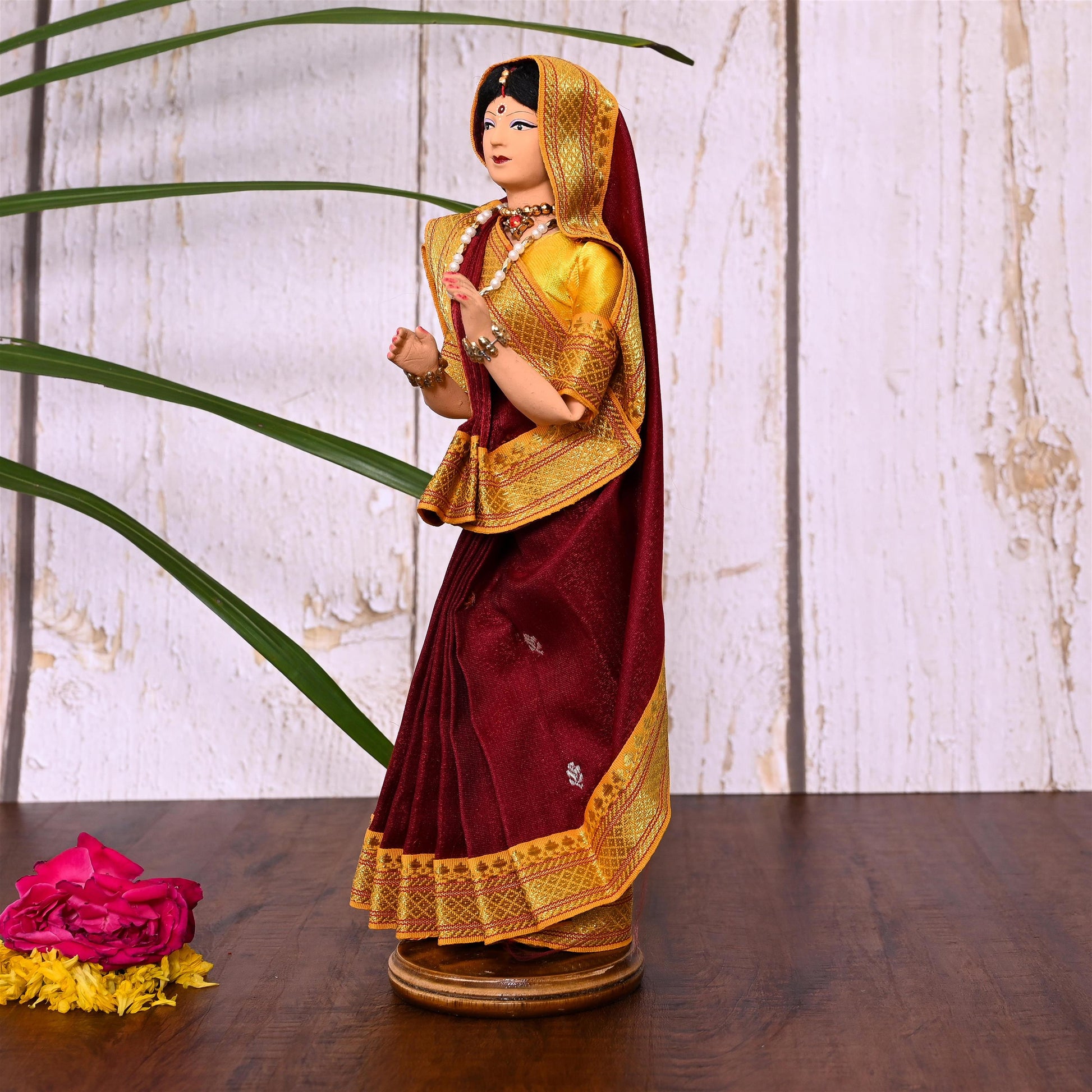 Handmade Rajasthani Doll In Banarasi Saree (10.5 Inch)