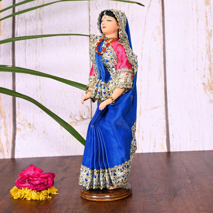 Handmade Rajasthani Doll In Banarasi Saree (10.5 Inch)