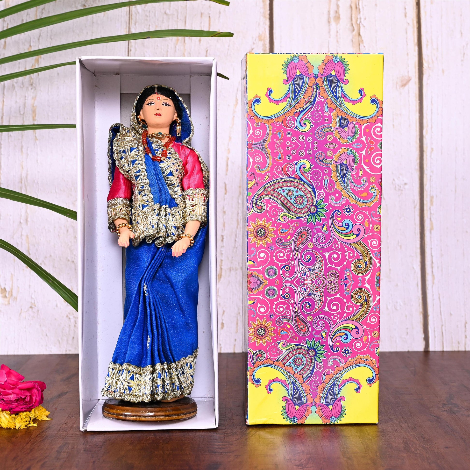 Handmade Rajasthani Doll In Banarasi Saree (10.5 Inch)