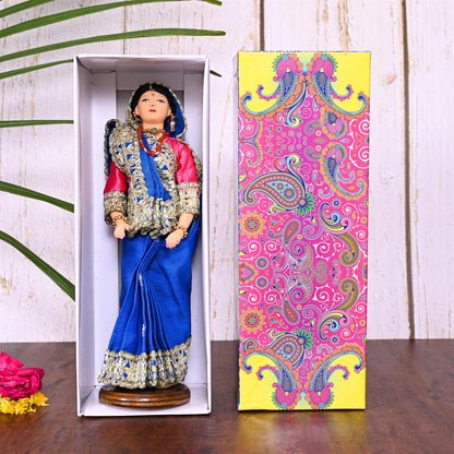 Handmade Rajasthani Doll In Banarasi Saree (10.5 Inch)