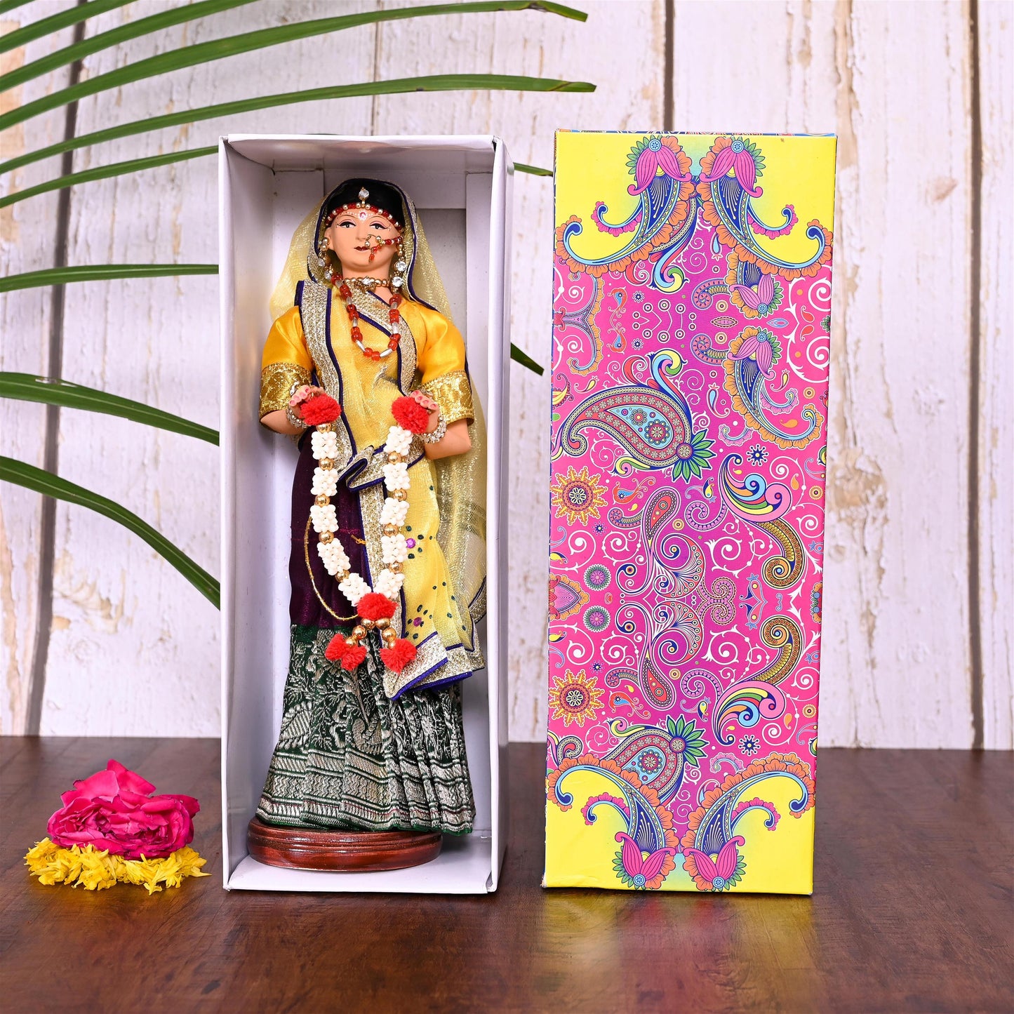 Handmade Rajasthani Bridal Doll In Banarasi Saree (10.5 Inch)