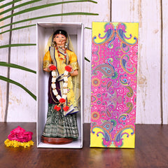 Handmade Rajasthani Bridal Doll In Banarasi Saree (10.5 Inch)