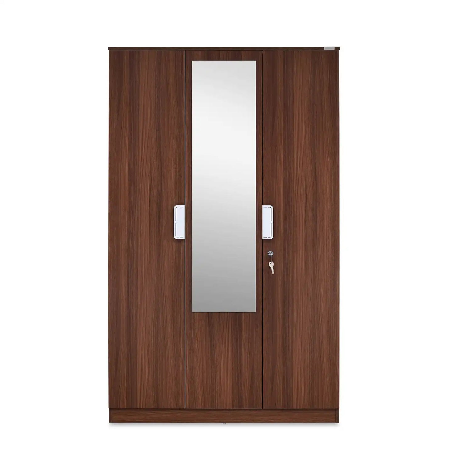 Nilkamal Joyce 3 Door Wardrobe With Mirror (Classic Walnut)