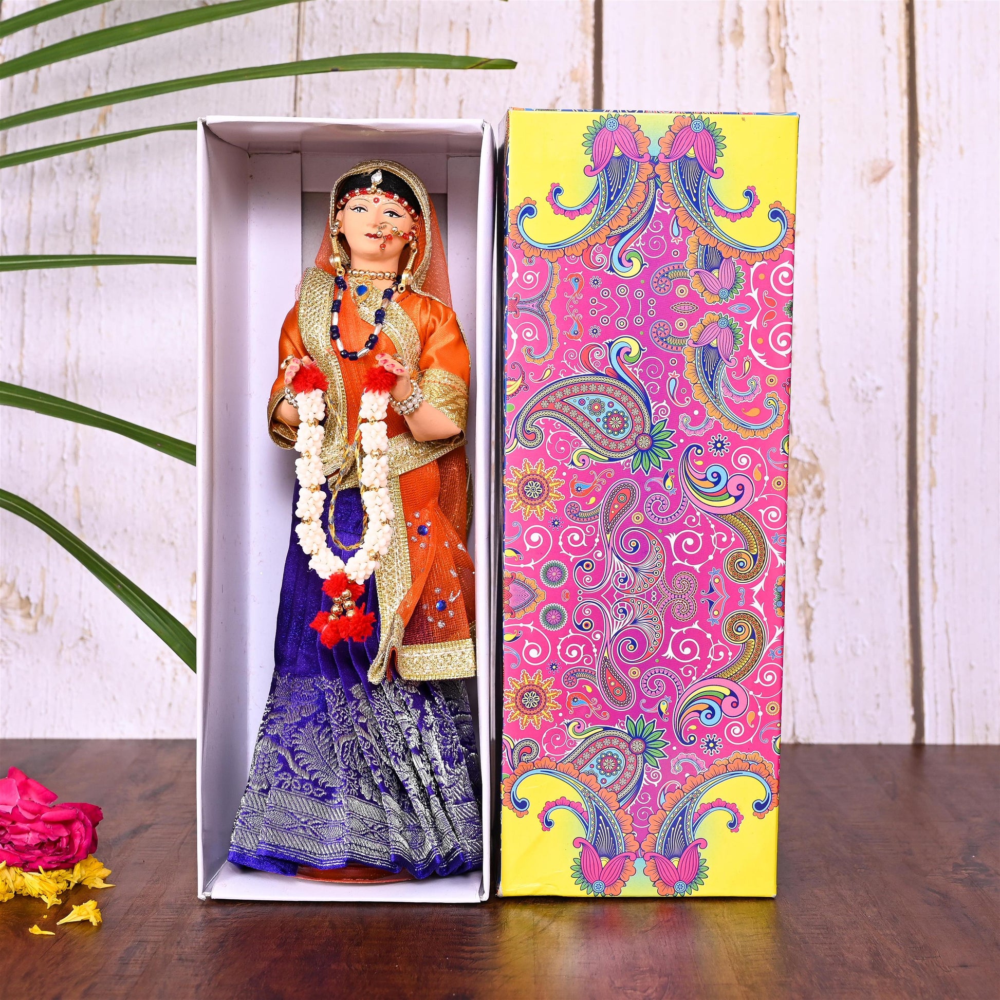 Handmade Rajasthani Bridal Doll In Banarasi Saree (10.5 Inch)