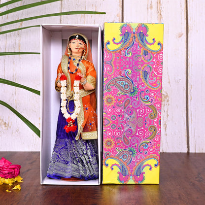 Handmade Rajasthani Bridal Doll In Banarasi Saree (10.5 Inch)
