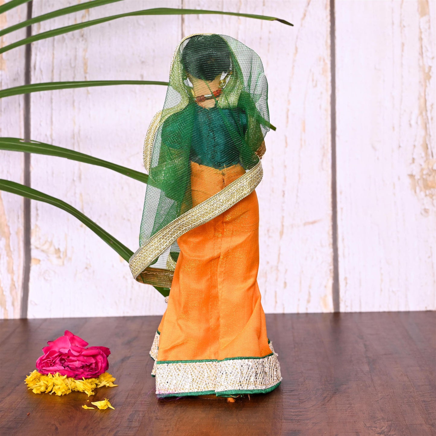 Handmade Rajasthani Bridal Doll In Banarasi Saree (10.5 Inch)