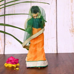 Handmade Rajasthani Bridal Doll In Banarasi Saree (10.5 Inch)