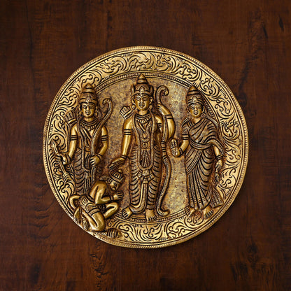 Brass Ram Darbar Wall Hanging Plate (8 Inch)