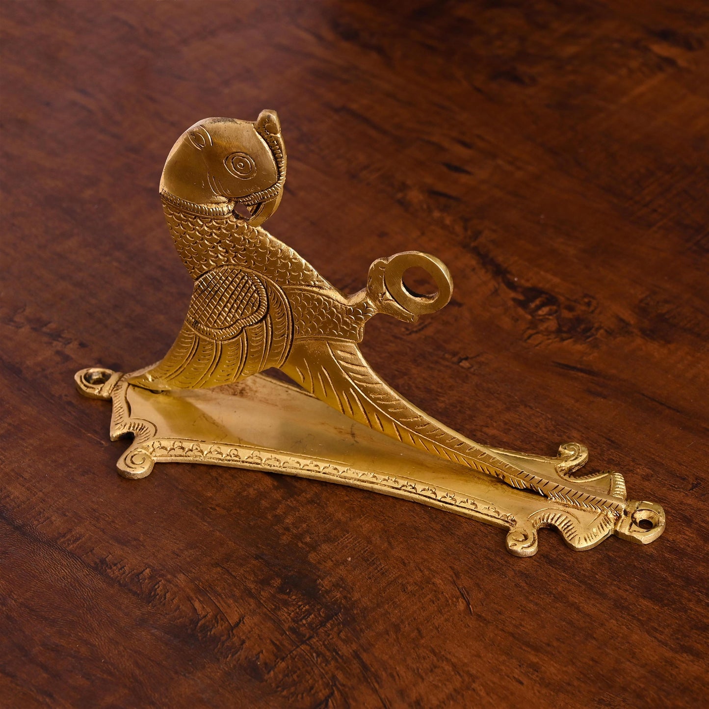 Brass Parrot Wall Mount Bracket (5 Inch)