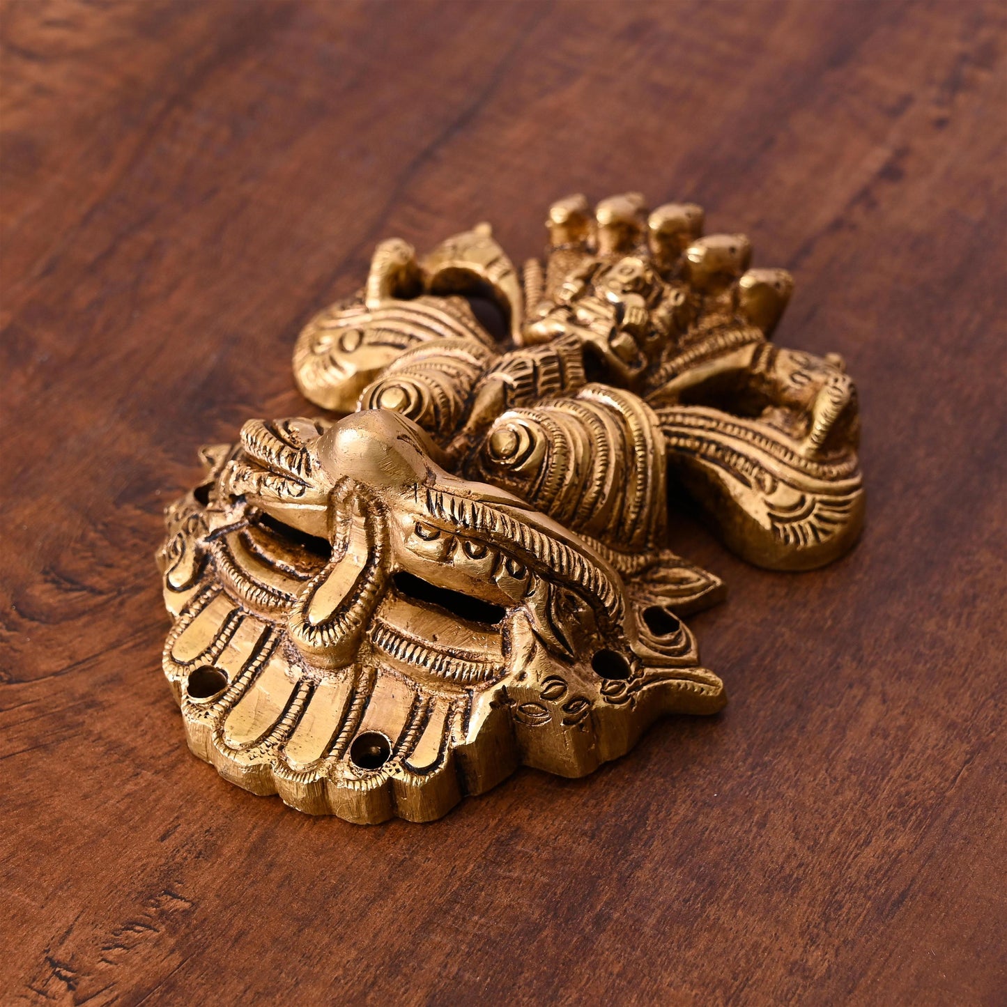 Brass Superfine Yali Face Wall Hanging (5.5 Inch)