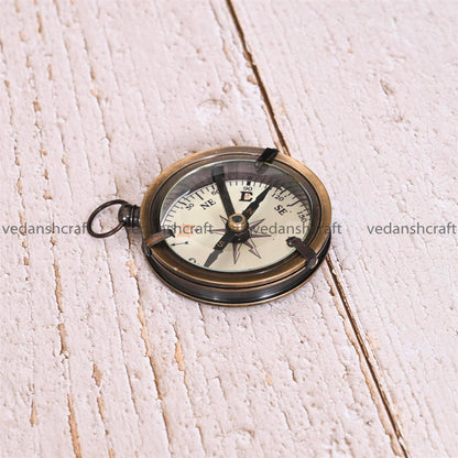 Brass Pocket Compass Antique (3.2 Inch)