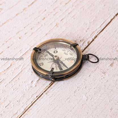 Brass Pocket Compass Antique (3.2 Inch)