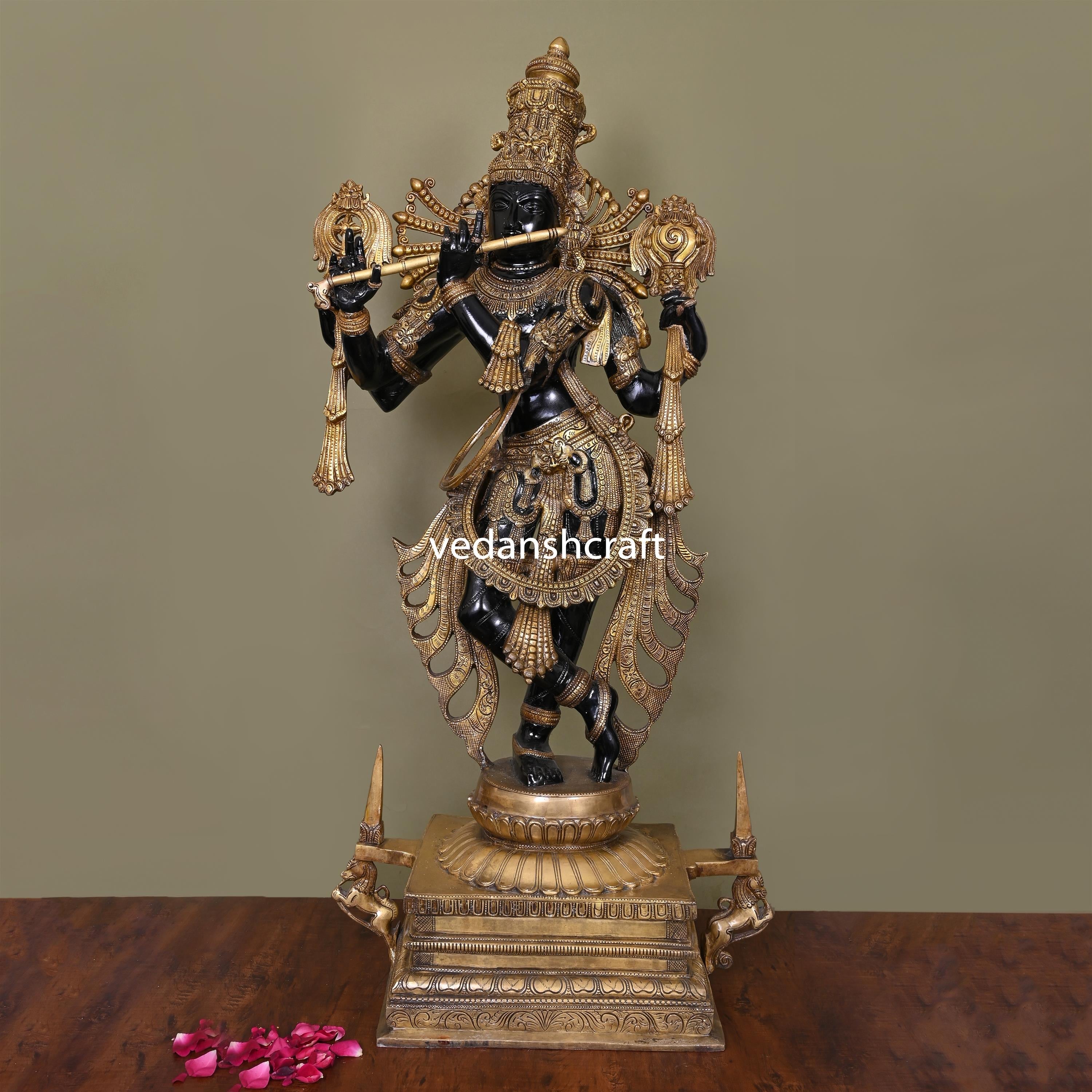 Brass Krishna Statue/Idol (41 Inch)